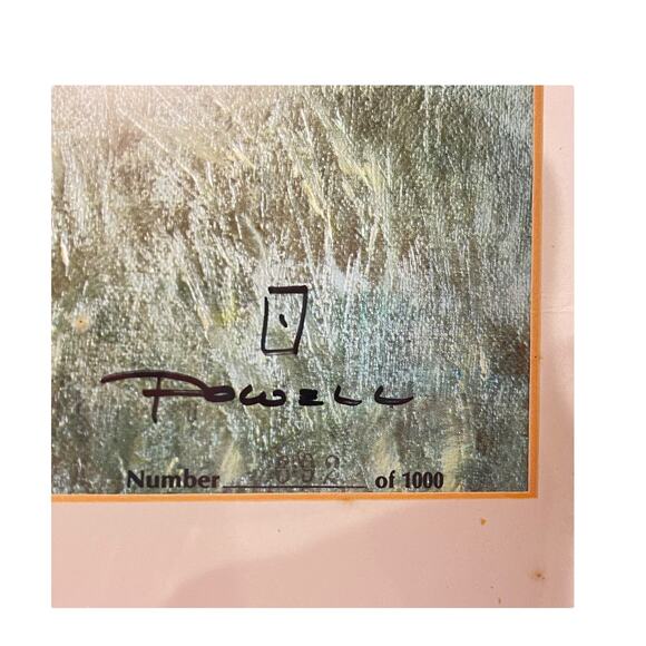 Ace Powell Native Americans At Sunset ART PRINT Numbered 692 Horses 22x26 Framed - Picture 4 of 7